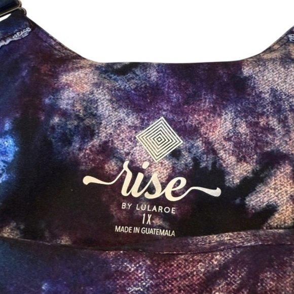 RISE Dynamic Racer Back Compression Cami Workout Top NEW Size 1X Black Purple - Picture 3 of 16